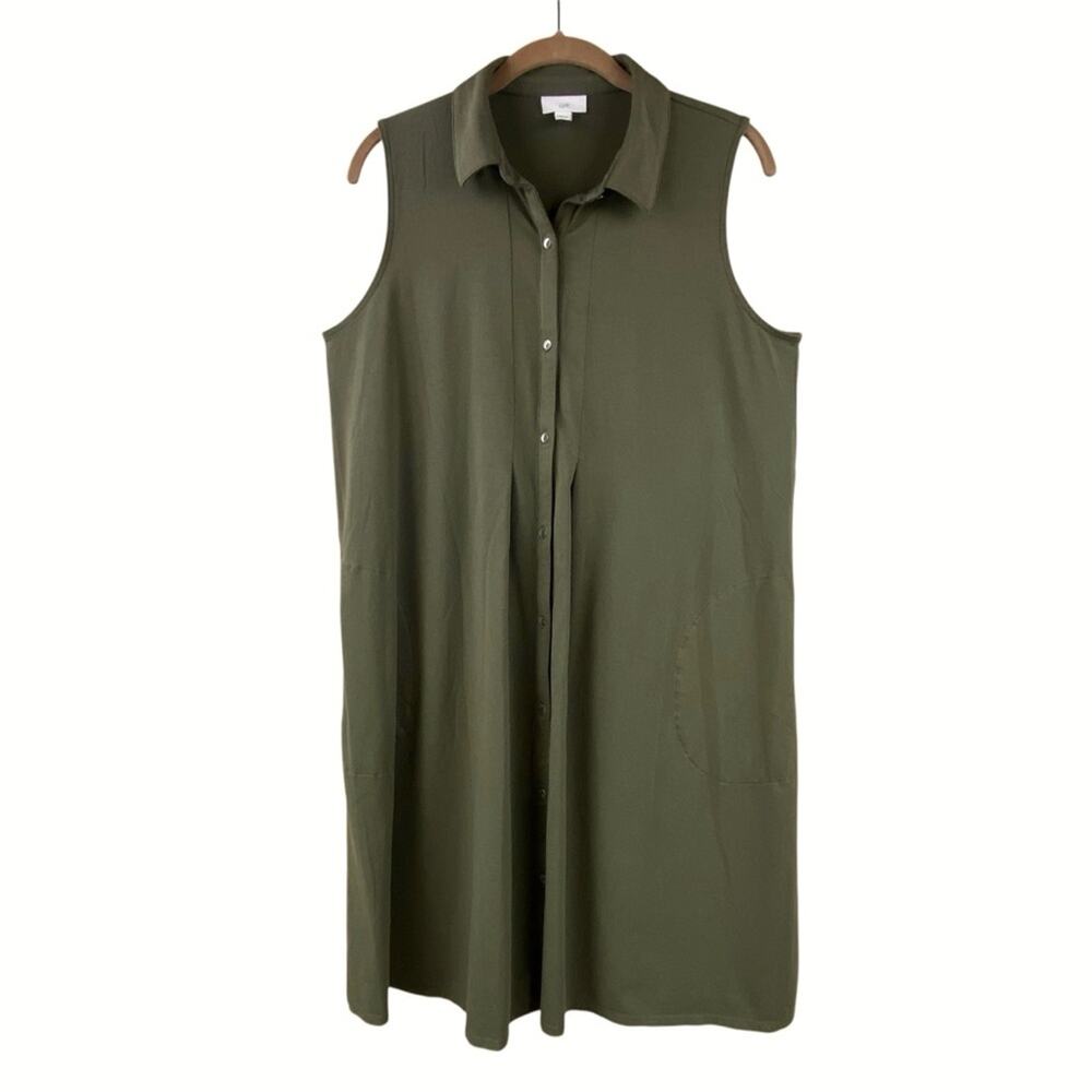 J. Jill Sleeveless Jersey Knit Midi Dress Size M Olive Green